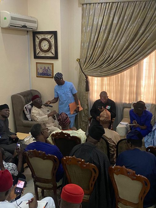 Mr. Peter Obi alongside leaders of our Party and other stakeholders today visited PA Ayo Adebanjo