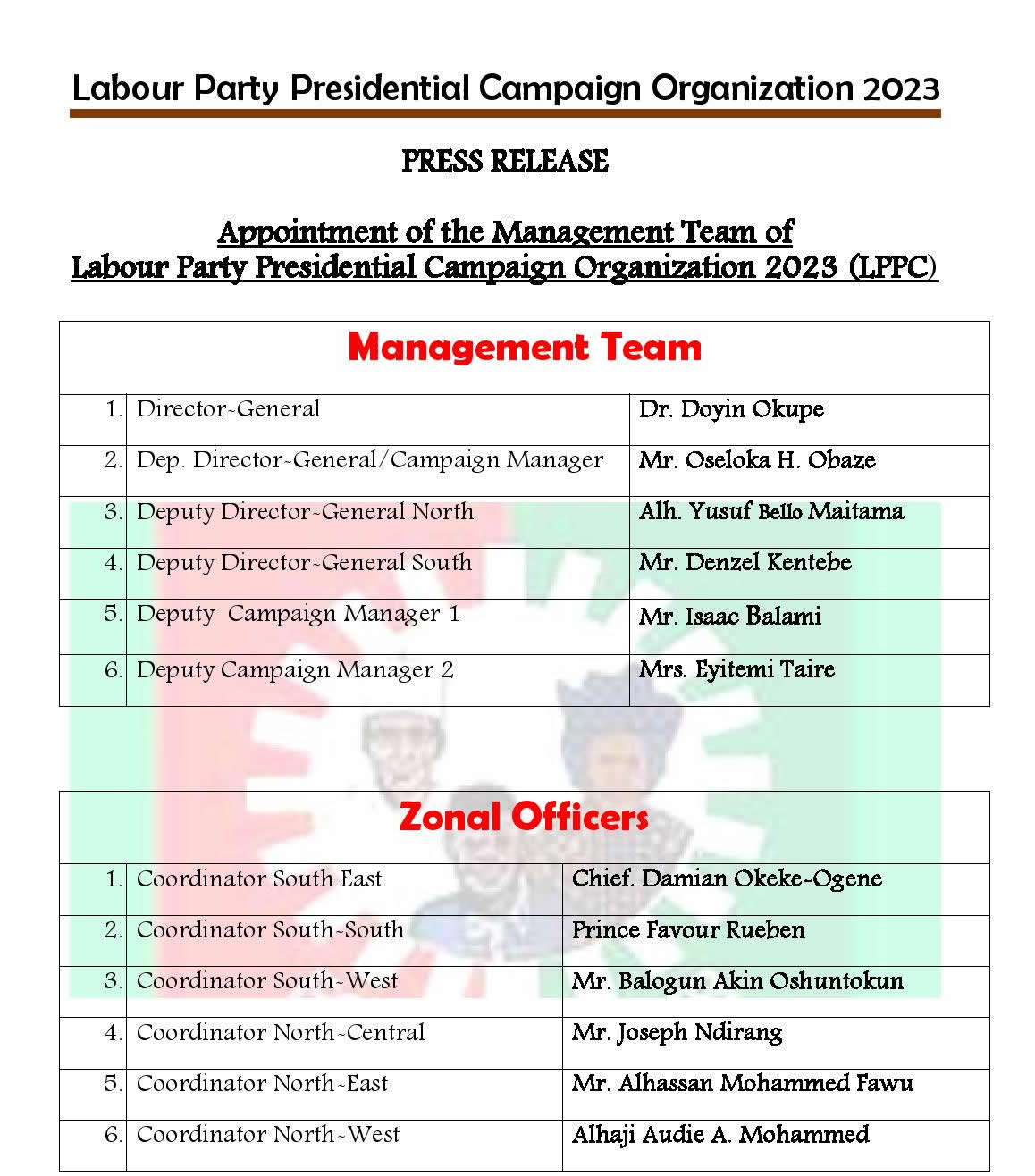 labour party presidential campaign organization 202 page 001